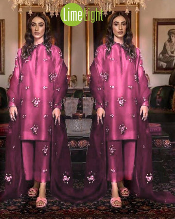 Summer Embroidered 3-piece  pink