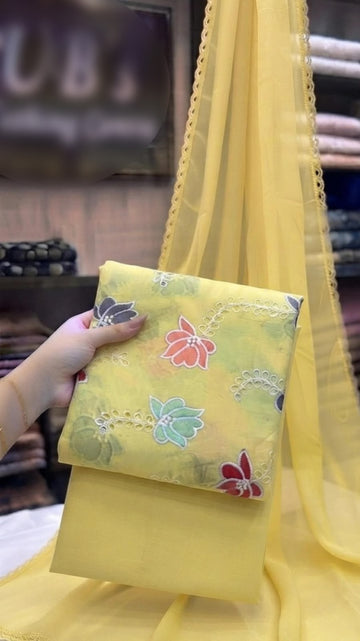 Embrodiered Lawn 3Pc