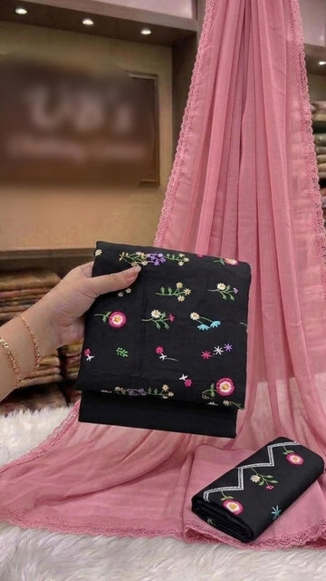 Embrodiered Lawn 3Pc