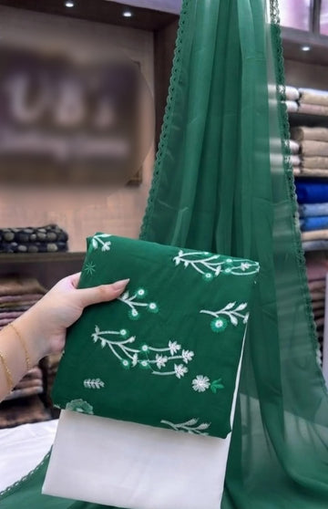 Embrodiered Lawn 3Pc