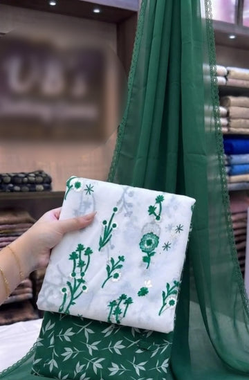 Embrodiered Lawn 3Pc