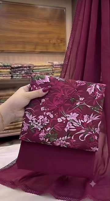 Embrodiered Lawn 3Pc