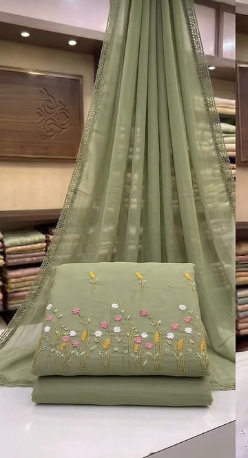 Embrodiered Lawn 3Pc