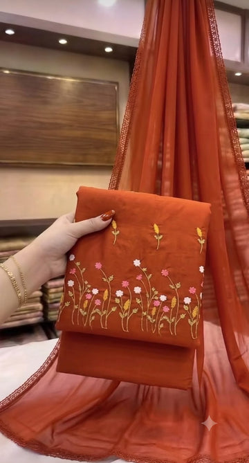 Embrodiered Lawn 3Pc