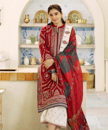 Embroidered Lawn Fancy 3 Piece Dress