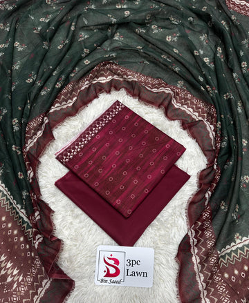 Red and Dark Green Lawn 3 Piece