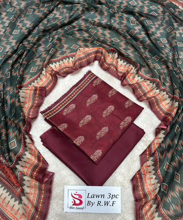 Dark Red with Zinc Lawn 3 Piece